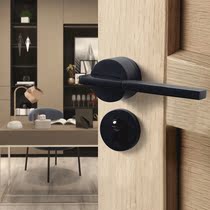 Creative minimalist room Nordic wind silent door lock modern minimal solid wood black door lock American horizontal room lock