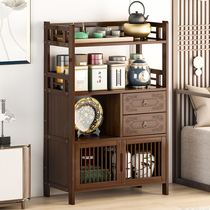 Chinese style Pu-erh leaf frame Living room with tea cabinet Tea Cabinet Shelve Shelf Shelve Shelf Display Cabinet Tea Room Small Bou shelf