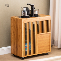 New Chinese style small tea cabinet Living room office shelf Nanzhu multi-function dining side cabinet Simple solid wood boiling table