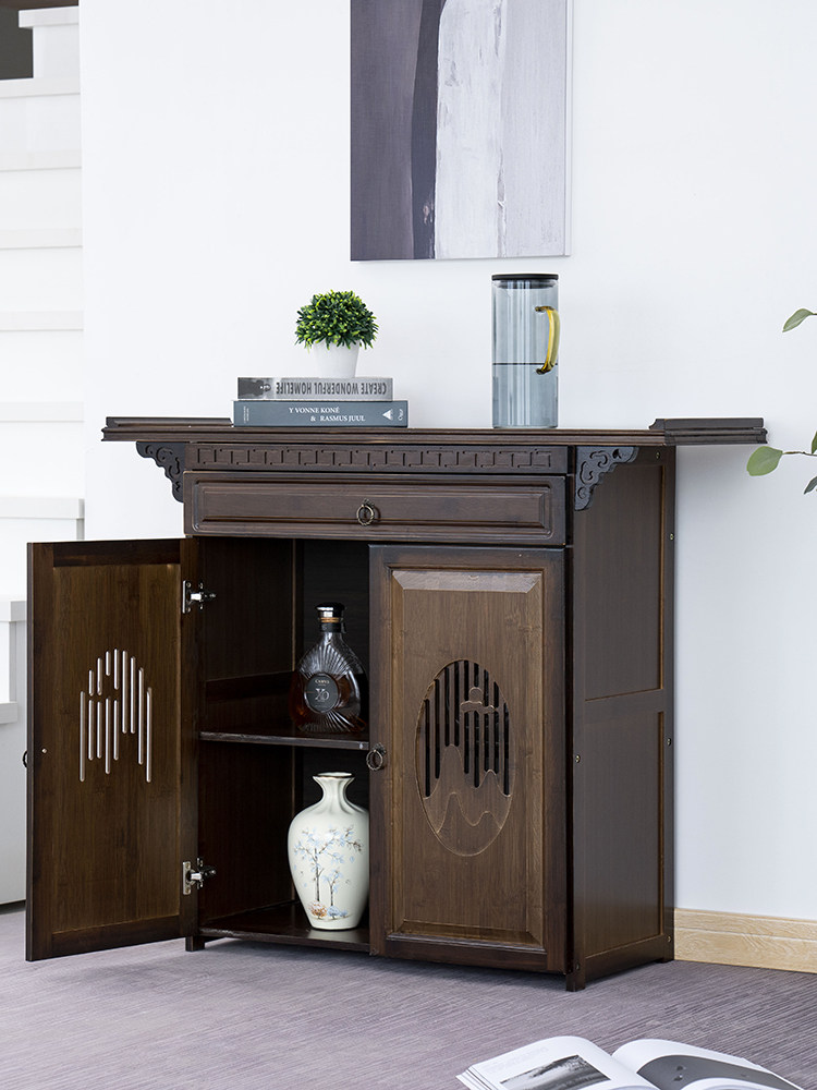 New Chinese Dining Cabinet Zen Living-room Multifunction Storage Partition Retro Hotel Decoration Hyun Guan Border Cabinet Solid Wood