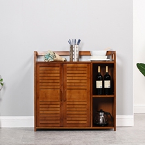 Bamboo tea cabinet Tea cake cabinet Tea storage tea box Multi-layer solid wood Bogu rack Teacup Teapot tea storage cabinet