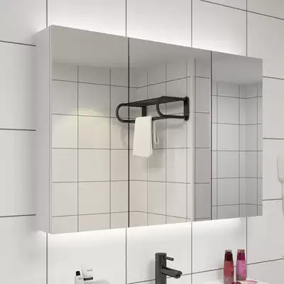 Solid wood bathroom mirror cabinet wall style dressing room mirror with storage rack washing mirror cabinet storage cosmetic mirror box storage