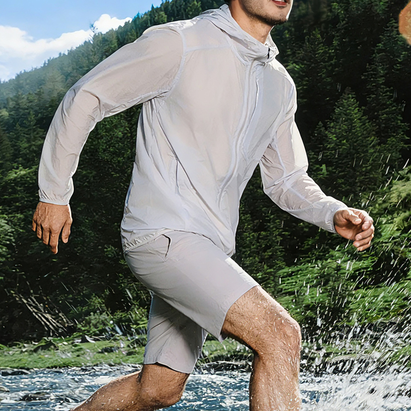 Feel the Lightness of 10D! Only 142 Grams! Delicate and Skin-Friendly! Four-Way Stretch! Men's Outdoor Hooded Sun Protection Jacket