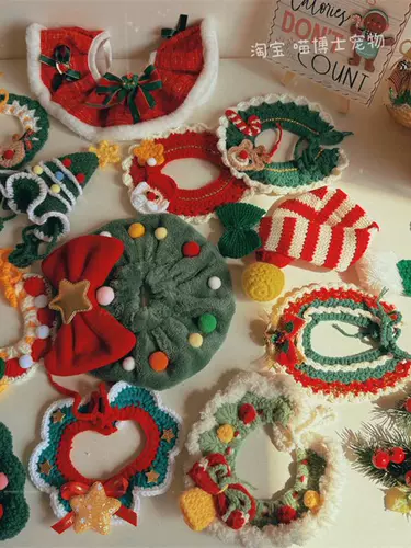 Чокер, слюнявчик, шарф, шерстяной трикотажный рождественский нагрудник