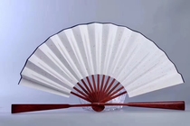 Indian Little Leafy Purple Sandalwood Fan Folding Fan Gufeng Xuan Paper High-end Text Play to Play Wooden Folding Fan Bone Summer