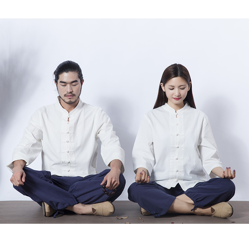 Meditation suit Male Chinese style lay suit Male cotton and hemp suit Meditation practice suit Martial arts suit Tai Chi suit Yoga suit Male