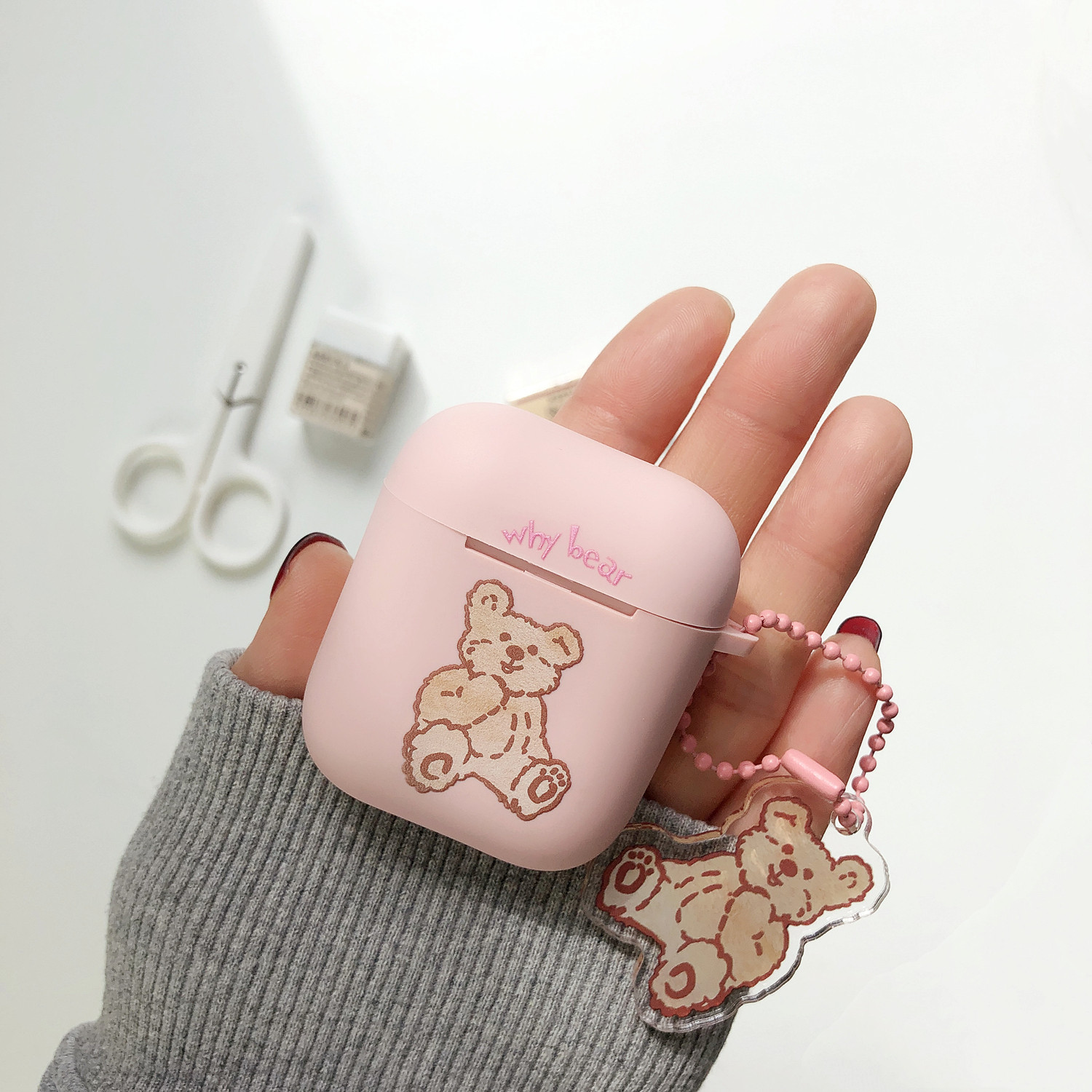 ins Korean bear airpods bluetooth headset cover Apple 1st generation 2nd generation 3rd generation aripodspor protective cover