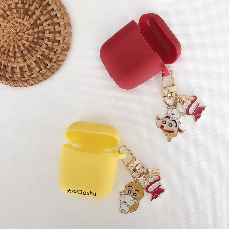 Crayon Shinanohara Shinnosuke dinosaur keychain airpods protective case hanging chain bag pendant jewelry