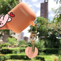 Korean Peaches AirPods1 2 Generations Peach Orange Protective Sleeves Wireless Bluetooth Headphones Water Honey Peach Pendant