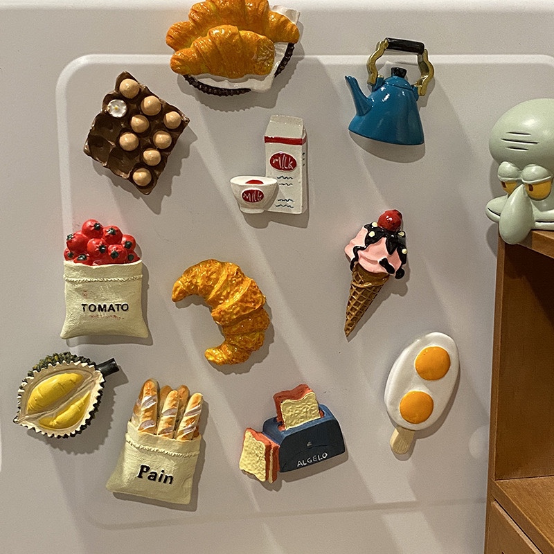 Retro American Afternoon Tea Refrigerator Magnet Food Series Stereo Bread Ice Cream Magnetic Magnet Holder Decoration Retro American Afternoon Tea Refrigerator Magnet Food Series Stereo Bread Ice Cream Magnetic Magnet Holder Decoration