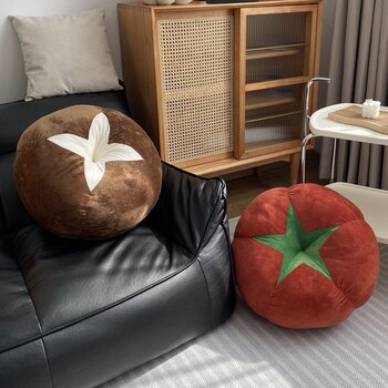 Ins style cute mushroom tomato cushion pillow sofa bay window car pillow cushion bedroom room decoration