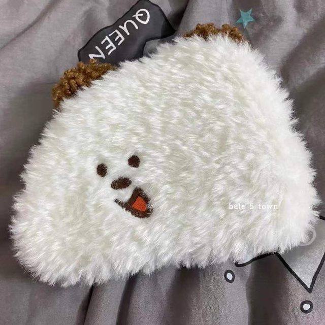 Cute Bear Plush Coin Purse Ugly Cure White Silly Card Holder Key Bag Cosmetic Bag Storage Bag