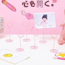 Pink Girl Hearts Loving Unicorn Iron Art Message Holder Pendulum Table Hem Desktop Poop Sign Photo Clip Cute Decorative Pendulum