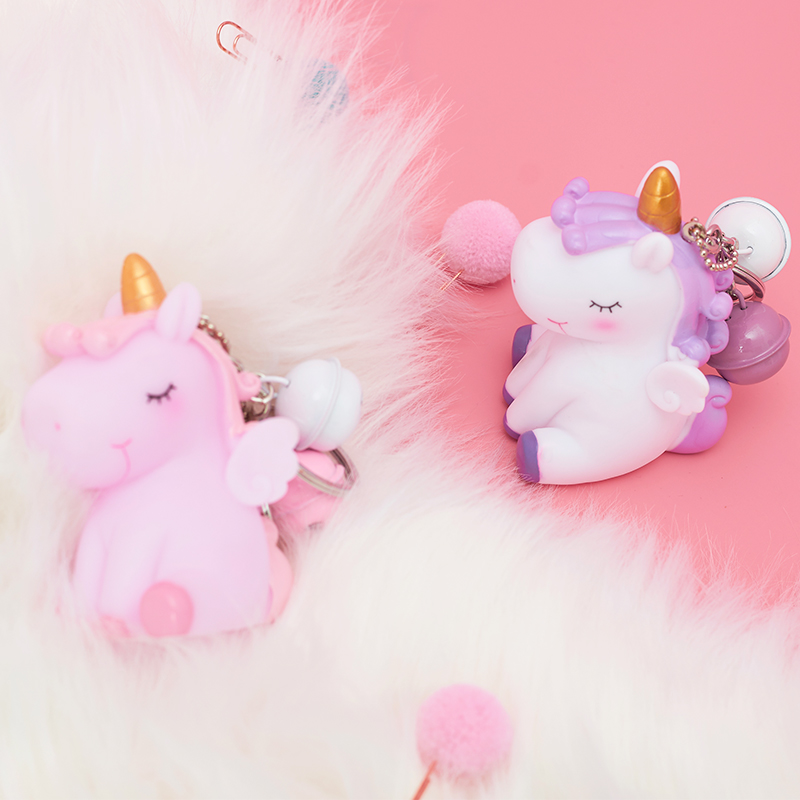 Dream Cute Ins Little Horse Soft Glue Paparazzi Vocal Key Buckle Unicorn Pendant Pink Girl Hearts Bag Hanging Accessories