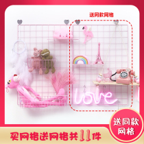 Nono love girl heart grid photo wall shelf Girl heart Princess room wall decoration Girls dormitory