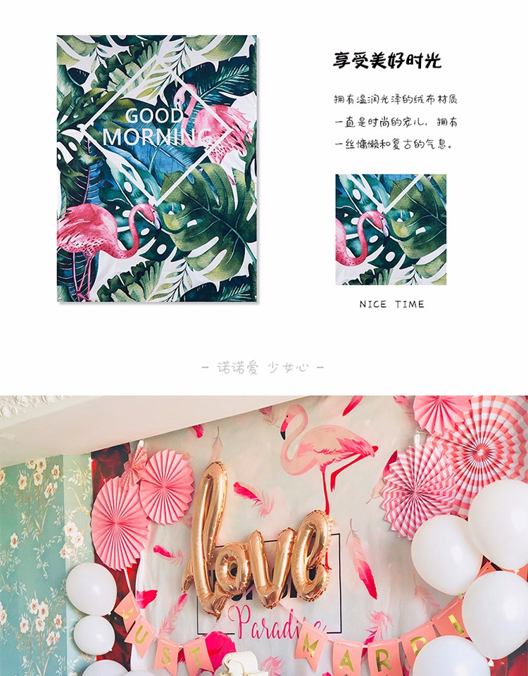 tường nền vải vải che tấm thảm lớn treo ins Bắc Âu theo phong cách phòng Hàn Quốc ròng bọc màu đỏ cô gái phòng ngủ - Tapestry thảm decor
