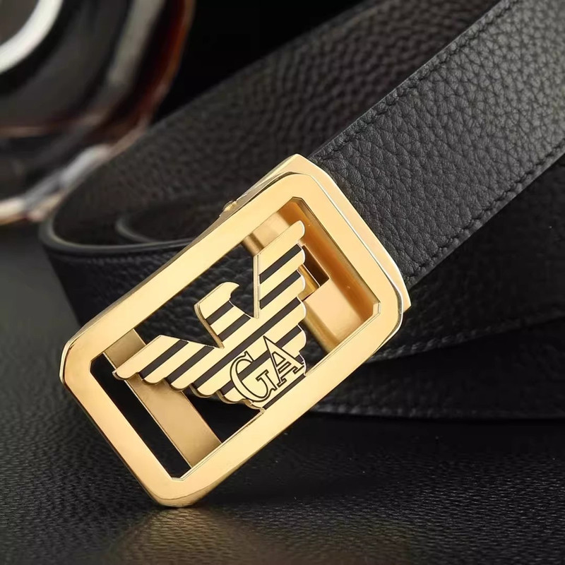 Armani Men's Leather Belt Genuine Leather Business Casual Top-Layer Cowhide Versatile High-End Luxury Automatic Buckle Belt