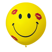 S37204 printed 36 inch yellow smiley face printed red lip sempertex balloon brother ball wedding wedding photo