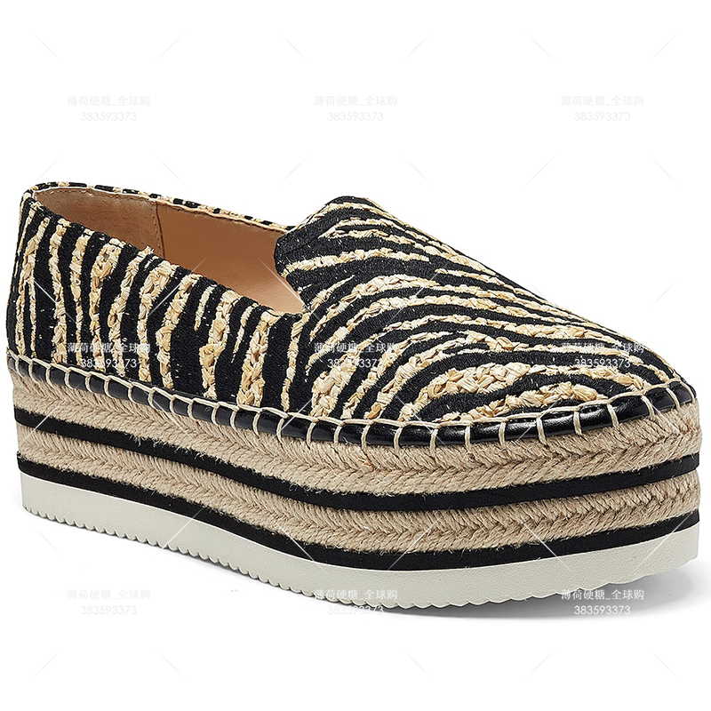 VINCE CAMUTO Lafie grass-woven thick bottom waterproof bench round head One foot pedal Lefos shoes sloth shoes women's shoes