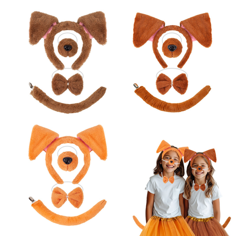 Halloween Animal Headgear Dog Ears Cartoon Cute Plush Dog Headband Animal Hair Accessories Cute Kidsren