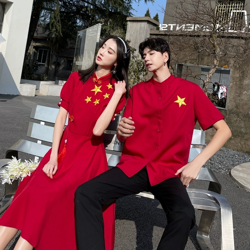 Летнее ципао для школьников, юбка, комплект для влюбленных, китайский стиль