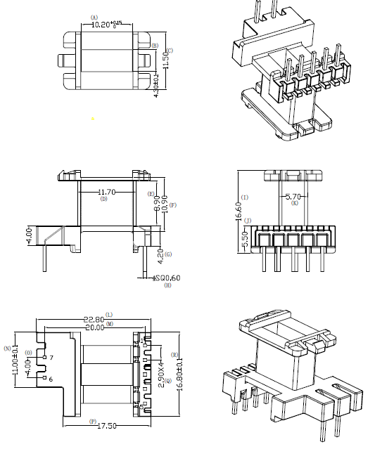 EE16 widened magnetic core widens skeleton vertical 5-2 ten sets one pack