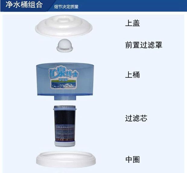 Bộ lọc nước lọc nước xô máy tính để bàn xô nước hộ gia đình trực tiếp máy lọc nước lọc nhỏ xô lọc nhỏ có thể được thêm vào với nắp nước lọc nước đóng chai