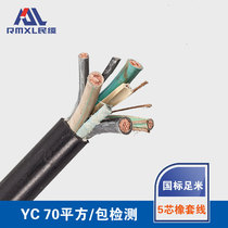Peoples cable national standard pure copper wear-resistant waterproof soft rubber cable YC2 3 core 25 70 square engineering wire