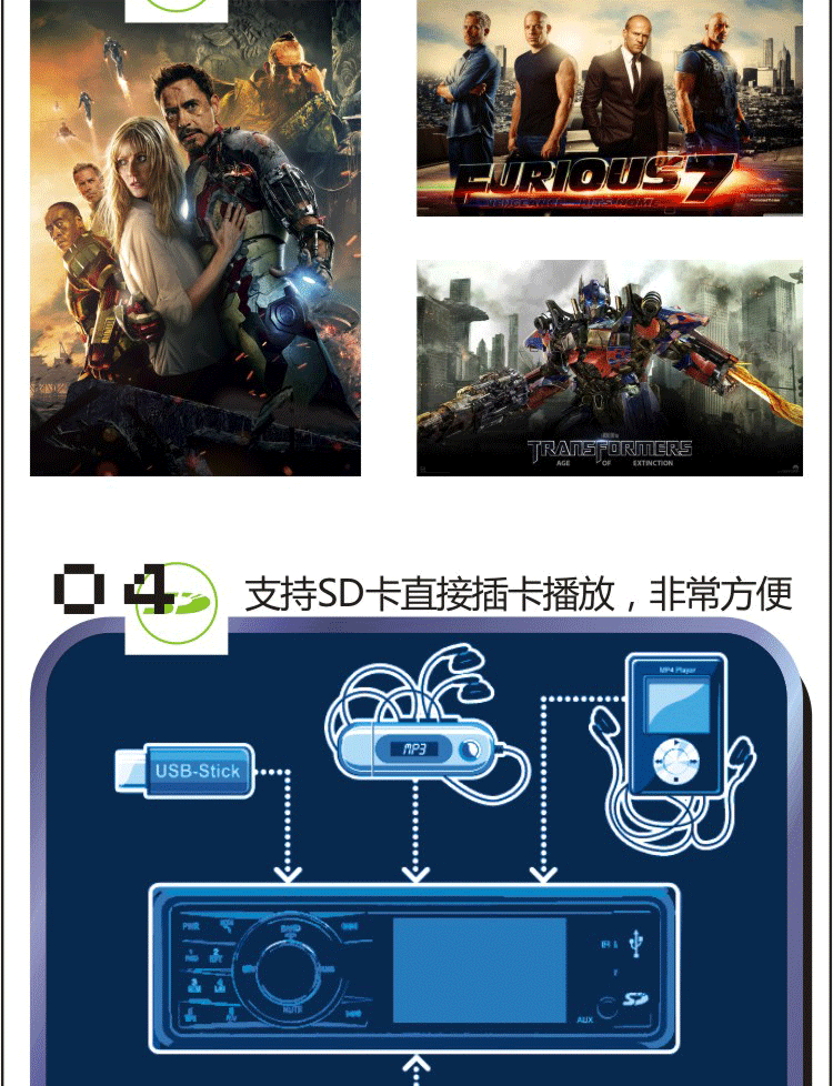 Xe mới Bluetooth mp5 player u đĩa thẻ máy HD radio xe âm thanh máy chủ âm nhạc lossless - Âm thanh xe hơi / Xe điện tử loa sub xe hơi