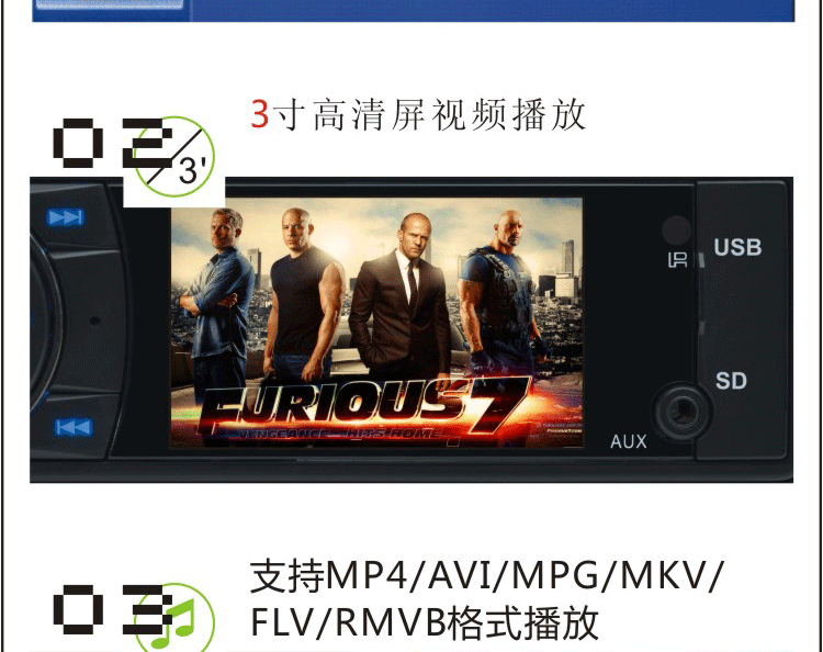 Xe mới Bluetooth mp5 player u đĩa thẻ máy HD radio xe âm thanh máy chủ âm nhạc lossless - Âm thanh xe hơi / Xe điện tử loa sub xe hơi