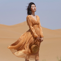Desert long dress suitable for travel clothing seaside photo clothes Thai tourism wear holiday dress beach dress