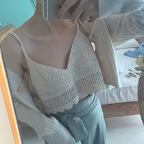 Seaside camisole Vest Womens bottoming beach hollow knitwear beach holiday clothes with skirt top