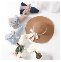 Miss Mo Su beach hats children summer sun hats straw hats female sun hats summer sun protection big line hats