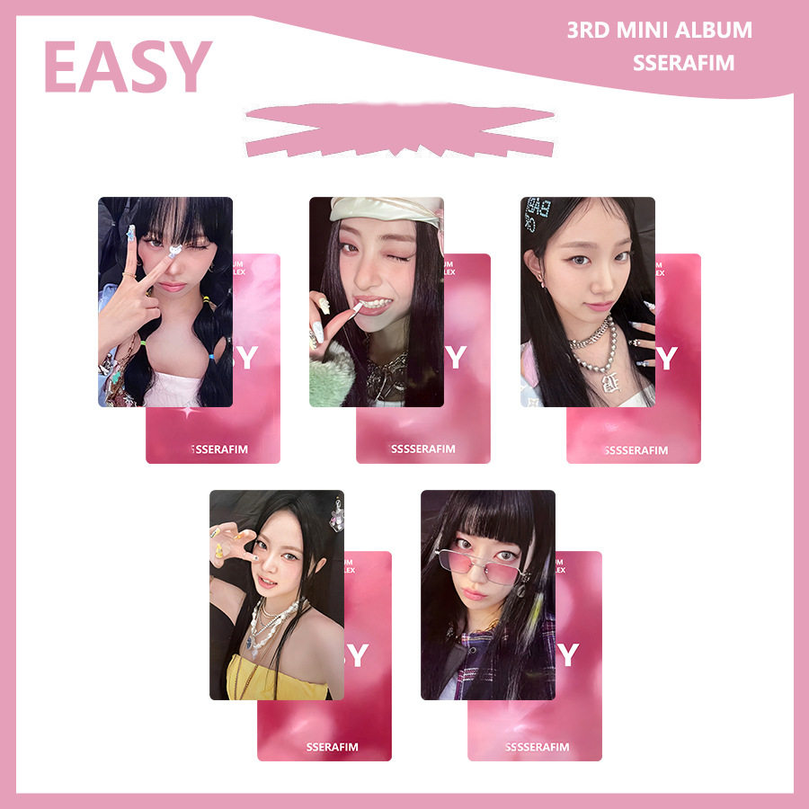 LE SSERAFIM第三張迷你專輯EASY小卡宮脇咲良金採源五張一套明星周邊