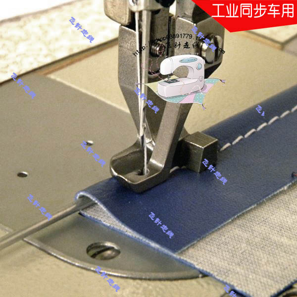 Industrial sewing machine synchronous car thick material leather plastic bone strip slit rope presser foot integrated feeding insert wire presser foot
