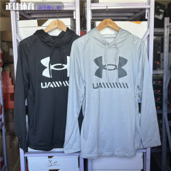 UA Under Armour 봄/가을 테크 남성 후드 피트니스 러닝 트레이닝 속건성 블랙 풀오버 스웨트셔츠 1363663