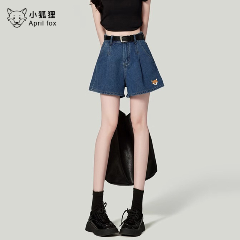 British April Fox Little Fox Retro Blue Loose High-Waisted Denim Shorts Women's 2026 Spring New A-Line Hot Pants British April Fox Little Fox Retro Blue Loose High-Waisted Denim Shorts Women's 2026 Spring New A-Line Hot Pants