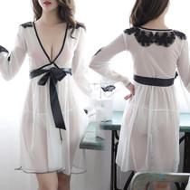 Nurse play date short skirt unlined split dress couple dating ultra-thin a-word Ice Silk students