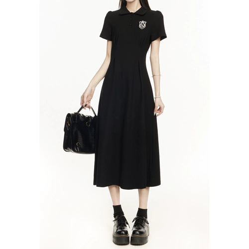 Летний черный приталенный корсет, в корейском стиле, воротник поло, подходит для подростков, А-силуэт