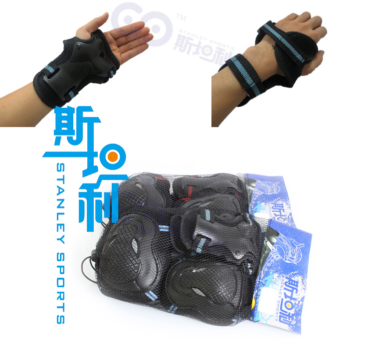 Trượt patin thiết bị bảo vệ giày trượt patin thể thao sáu mảnh đầy đủ người lớn trẻ em nam và nữ găng tay tay đầu gối miếng đệm an toàn chống va chạm băng đầu gối