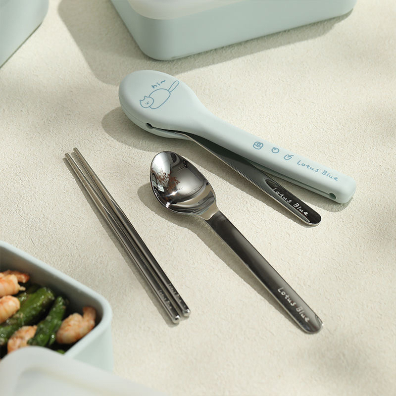 Stainless Steel Tableware Three-Piece Set, Chopsticks and Spoon Set, Portable Storage Box, Lunch Box for Work Stainless Steel Tableware Three-Piece Set, Chopsticks and Spoon Set, Portable Storage Box, Lunch Box for Work