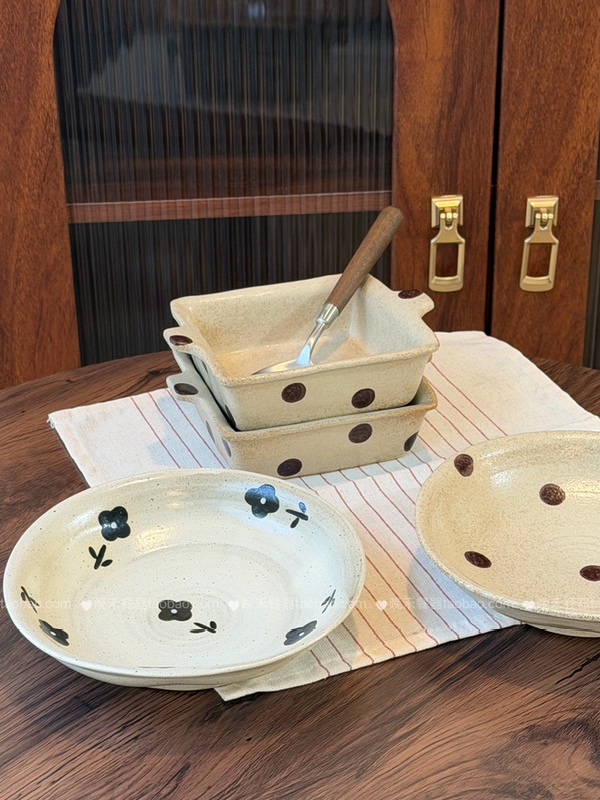 Jingdezhen Japanese-Style Retro Ceramic Tableware Set for Home Use, Underglaze Color Tableware, Rice Bowl, Dessert Plate, Salad Plate Jingdezhen Japanese-Style Retro Ceramic Tableware Set for Home Use, Underglaze Color Tableware, Rice Bowl, Dessert Plate, Salad Plate