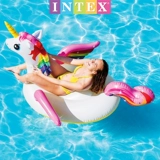 INTEX Водный плавательный круг для взрослых, надувная игрушка, фламинго, увеличенная толщина, единорог