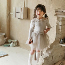 Spot Hao Bao Ma Korean childrens clothing imported spring clothing FLO FLO Classic Little Princess embroidered over cotton-bottom T-shirt