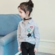 Áo sơ mi nữ mùa thu 2018 phiên bản Hàn Quốc mới của bé trai cotton dài tay áo sơ mi sọc trẻ em