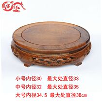 Special price chicken wing wood carving solid wood ornaments vase Buddha statue flower pot fish tank round handicraft base