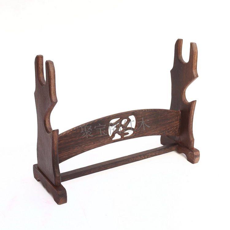 Red Wood Single Double Layer Sword Frame Knife Sword Base Chicken Wings Wood Solid Wood Sword Sitting Treasure Sword Knife Holder Knife