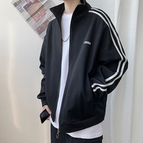 Spring ins Loose Collar Jacket Necropolis China Tide Male Students Class Coats Couple Sports Team Wear Black