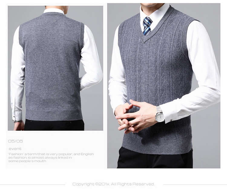 Áo len nam cổ chữ V cashmere cổ áo cha trung niên tải mùa thu và mùa đông mẫu áo len dệt kim áo len cashmere khoác len mỏng