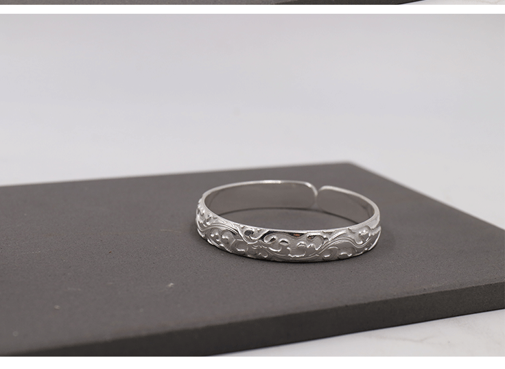 Vòng đeo tay mẹ Vân Nam Dali Bông tuyết Bạc Vòng đeo tay He Khánh Old Inch Bạc Cổ điển Hoa tốt lành Handmade Vòng tay bạc vòng tay đẹp
